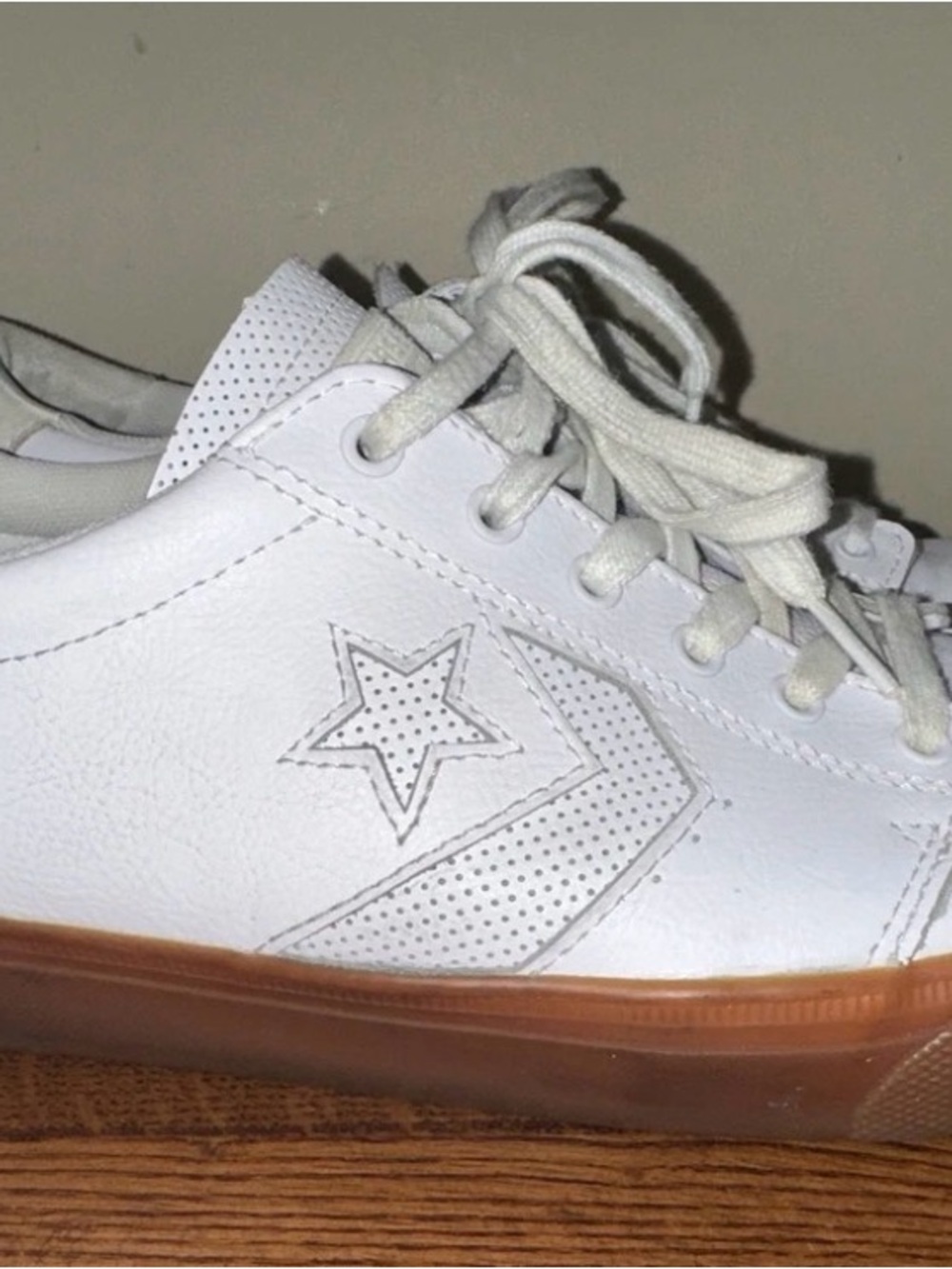 RARE Converse KA3 Kenny OX White Leather Low-Top Sneakers with Gum Sole Accent